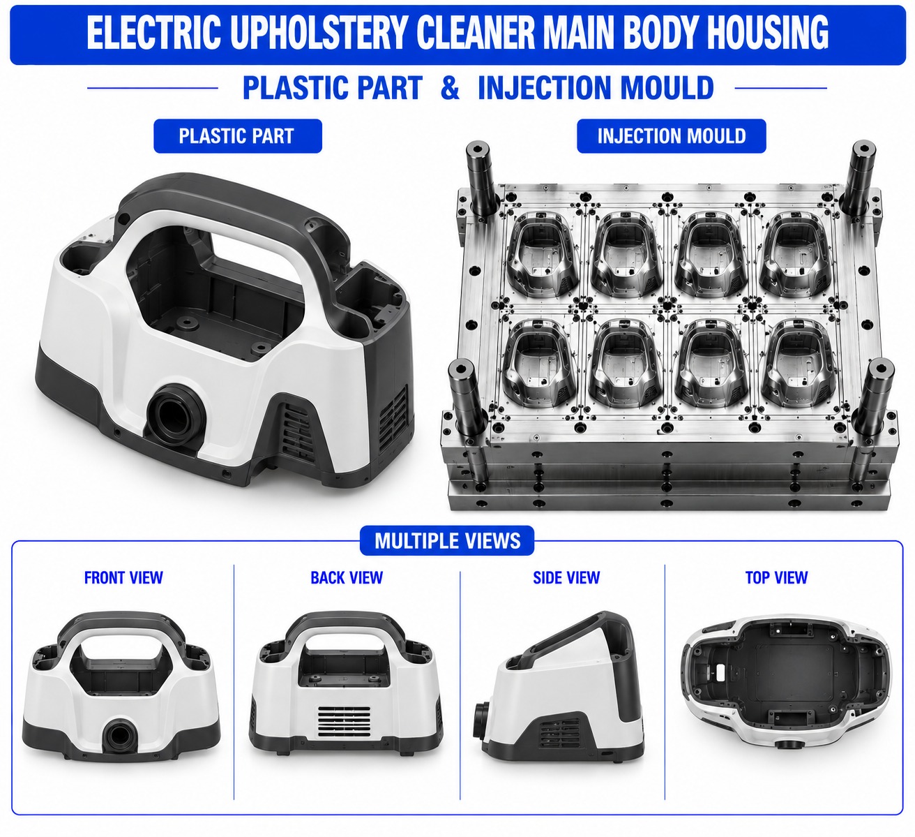 Electric Upholstery Cleaner Plastic Main Body Housing Mould and Moulding Service